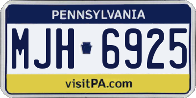 PA license plate MJH6925