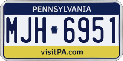 PA license plate MJH6951