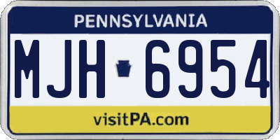 PA license plate MJH6954