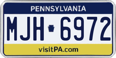 PA license plate MJH6972