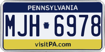 PA license plate MJH6978