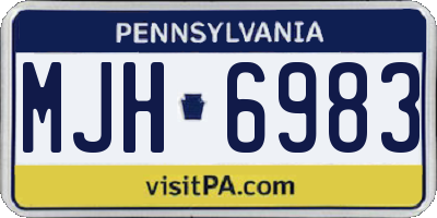 PA license plate MJH6983