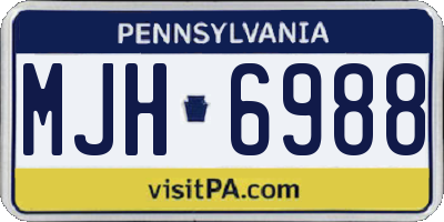 PA license plate MJH6988