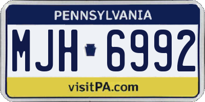 PA license plate MJH6992