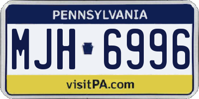 PA license plate MJH6996
