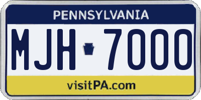 PA license plate MJH7000