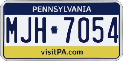 PA license plate MJH7054