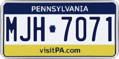 PA license plate MJH7071