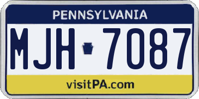 PA license plate MJH7087