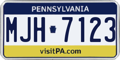 PA license plate MJH7123