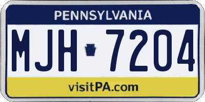 PA license plate MJH7204
