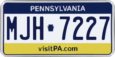 PA license plate MJH7227