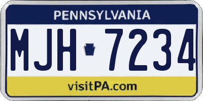 PA license plate MJH7234