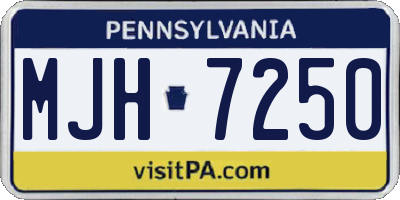 PA license plate MJH7250
