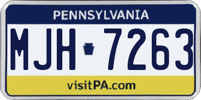 PA license plate MJH7263
