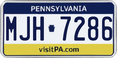 PA license plate MJH7286