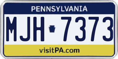 PA license plate MJH7373