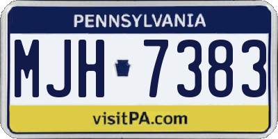 PA license plate MJH7383