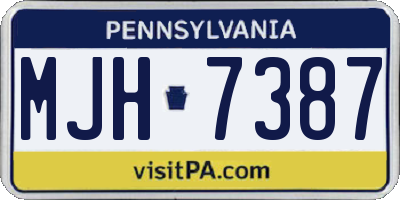 PA license plate MJH7387