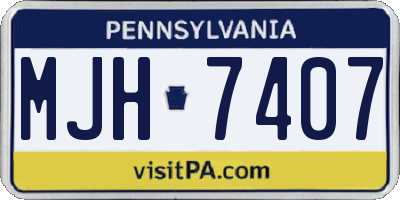 PA license plate MJH7407