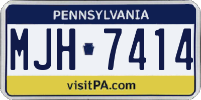 PA license plate MJH7414