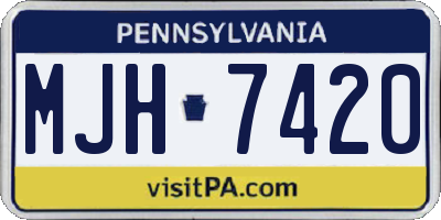 PA license plate MJH7420