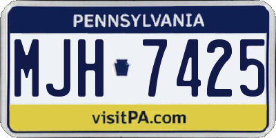 PA license plate MJH7425