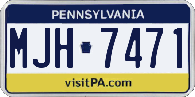 PA license plate MJH7471