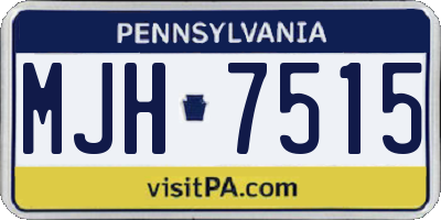 PA license plate MJH7515