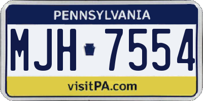 PA license plate MJH7554