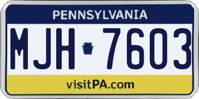PA license plate MJH7603