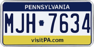 PA license plate MJH7634