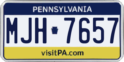 PA license plate MJH7657