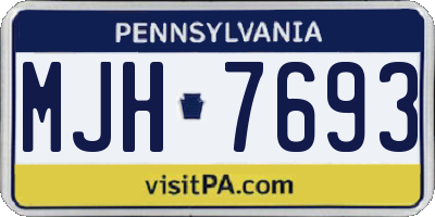 PA license plate MJH7693