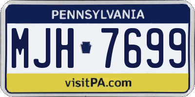 PA license plate MJH7699
