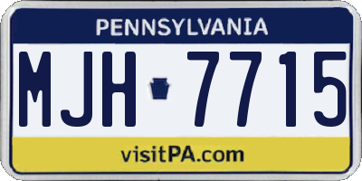 PA license plate MJH7715