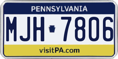 PA license plate MJH7806