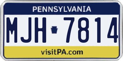 PA license plate MJH7814
