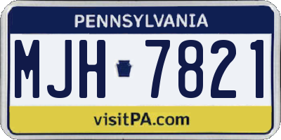 PA license plate MJH7821