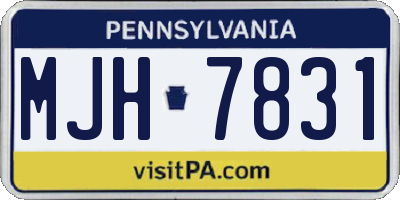 PA license plate MJH7831