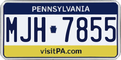 PA license plate MJH7855