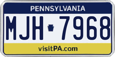 PA license plate MJH7968