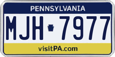 PA license plate MJH7977