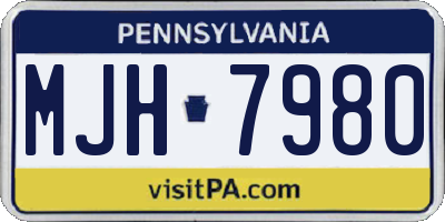 PA license plate MJH7980
