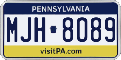 PA license plate MJH8089