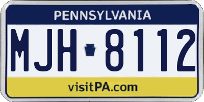 PA license plate MJH8112