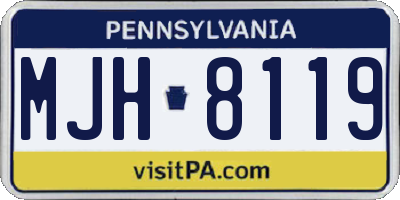 PA license plate MJH8119