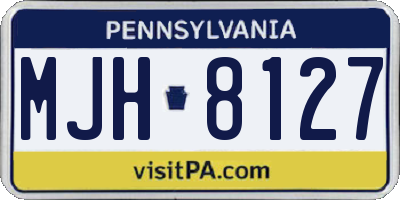 PA license plate MJH8127