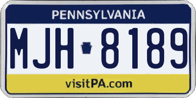 PA license plate MJH8189