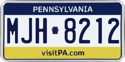 PA license plate MJH8212